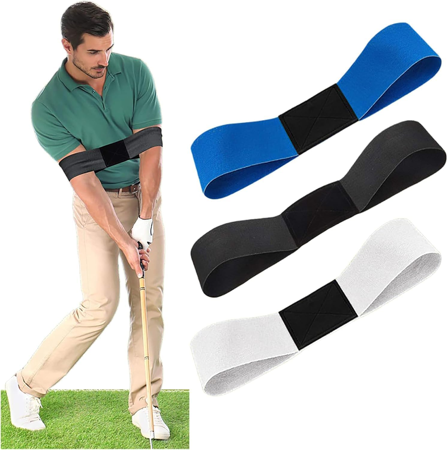 3Pcs Golf Swing Trainer Arm Bands,High Elastic Golf Connection Band,Golf Training Aids for Men & Women, Golf Grip Training Aid with Swing Correction,Improve Posture & Accuracy,Ideal for Beginners. image number 2