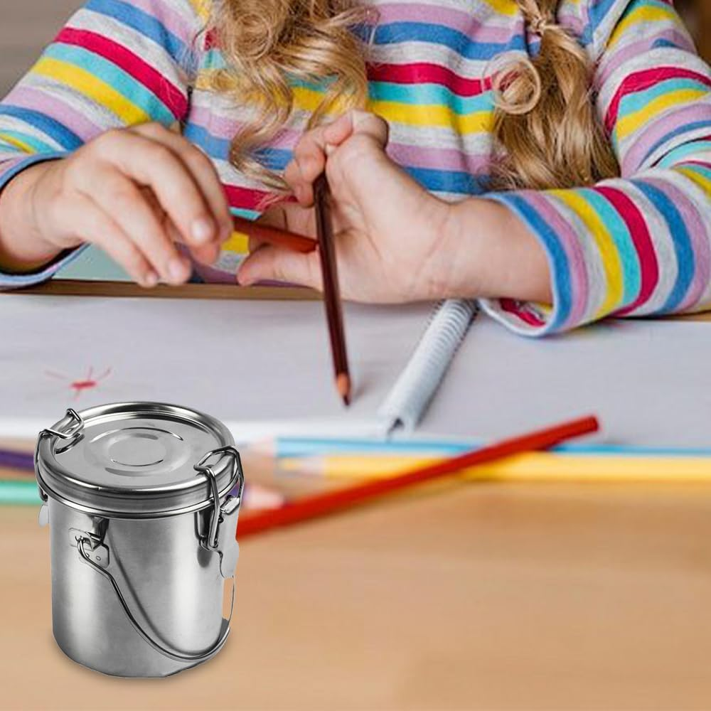 Stainless Steel Paintbrush Washer with Lid & Filter Screen, Brush Washing Bucket with Handle, Painting Brush Washing Barrel Cup Pot image number 2