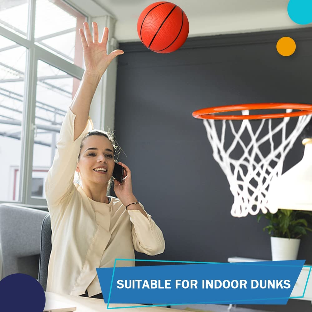 Mini Basketball Hoop for Kid Toddler Adult Toy, over the Door Basketball Hoop with 4 Red Rubber Balls, Space Saving, Office Door Wall Pool Bedroom Sport Party Favors for Boy Girl Age 3+ 4 5 6 7 8 image number 3