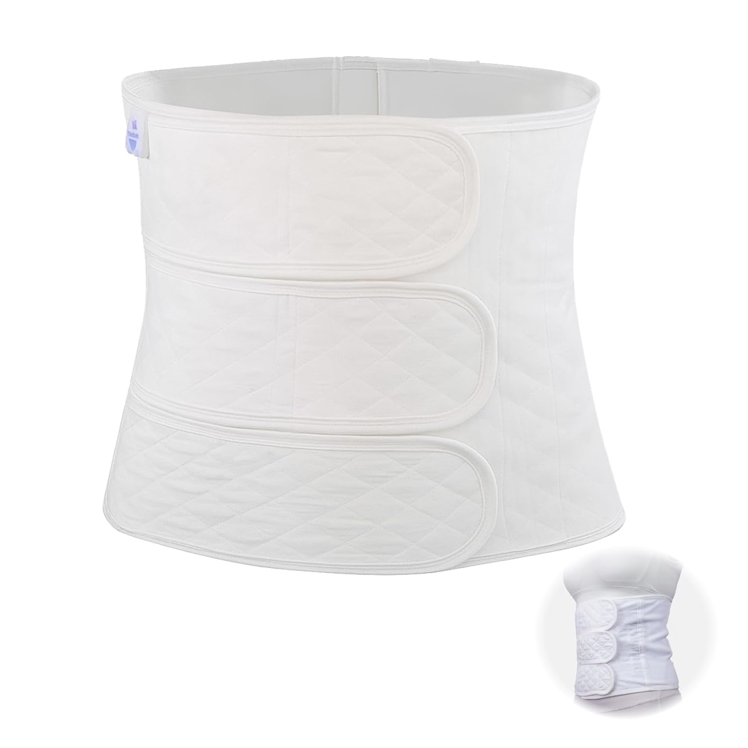 Postpartum Abdominal Support Binder for C-Section Vaginal Delivery Recovery Adjustable 121Cm Length Compression Wrap with 3 Straps in Gray Comfortable, Breathable Mesh for Core Support image number 4