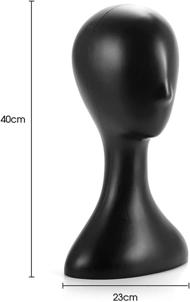 Plastic Female Mannequin Wig Hair Hat Scarf Manikin Head Model Display Stand (Natural) image number 1