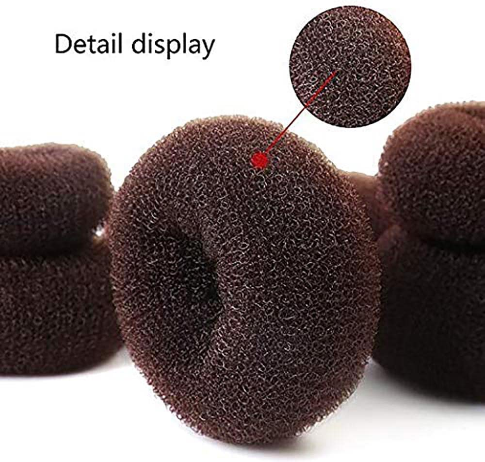 BEETIY Donut Hair Bun Maker Set 7 Pieces, DEVVIS Magic Ring Style Bun Shaper Tool Kit Donuts Snap Bun Makers Ponytail Hair Tool for Women Girls (1 Extra-Large, 2 Large, 2 Medium and 2 Small) 5 Pieces Hair Elastic Bands, 20 Pieces Hair Pins image number 6