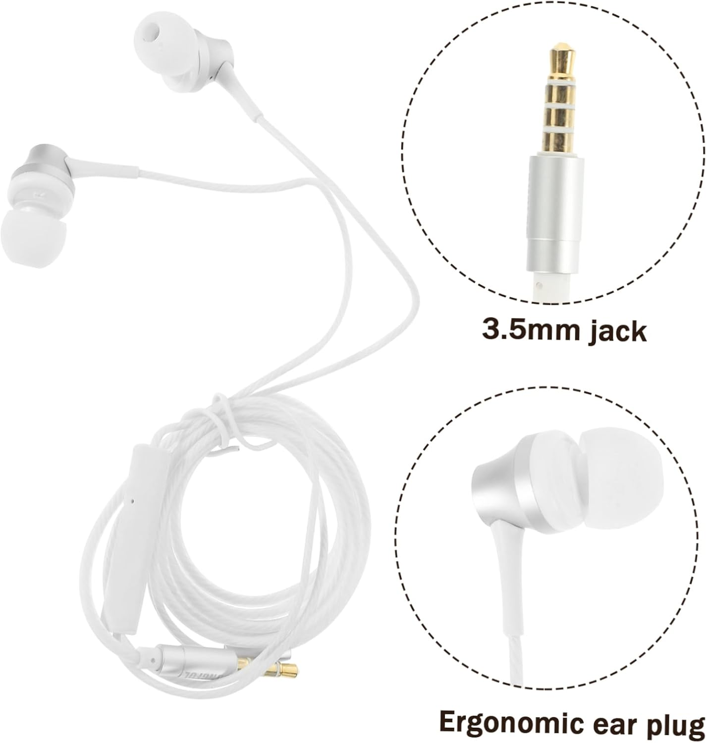 Wired In-Ear Earbuds 3.5Mm Jack for Phone Tablet Laptop, Earphones Volume Control, Sturdy Earphone for Computer Use, Suitable for Daily Listening Random Color image number 2