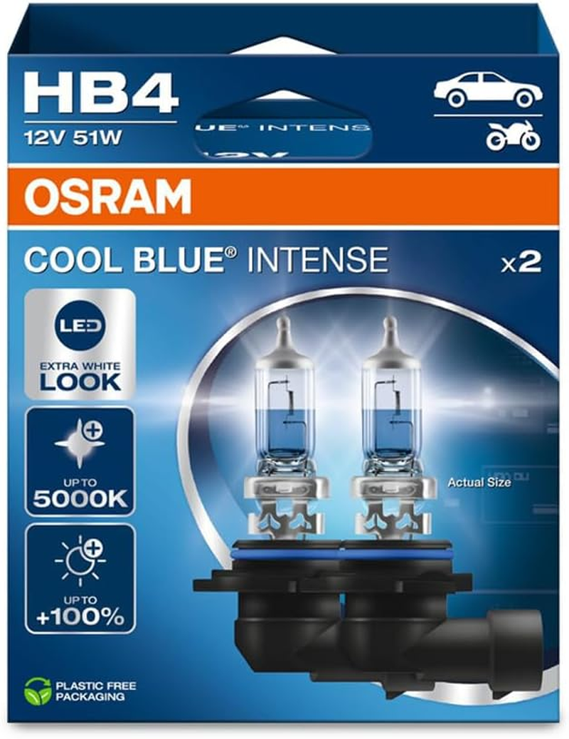OSRAM Cool Blue&reg; Intense H7, +100% More Brightness, up to 5,000 K, Halogen Headlight Bulb, LED Look, Single Blister (1 Lamp)