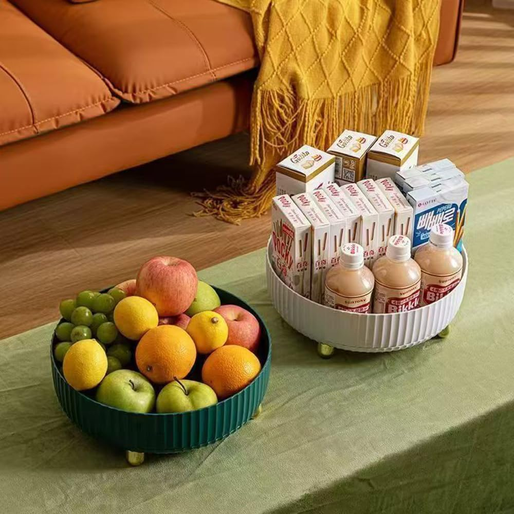 Hbluefat Lazy Susan Organizers, Turntable Makeup Perfume Organizer, 360&deg; Rotating Spice Rack Organisers, 10In Multifunctional Rotating Jewelry Storage Tray for Bathroom, Kitchen, Pantry (White) - White image number 5