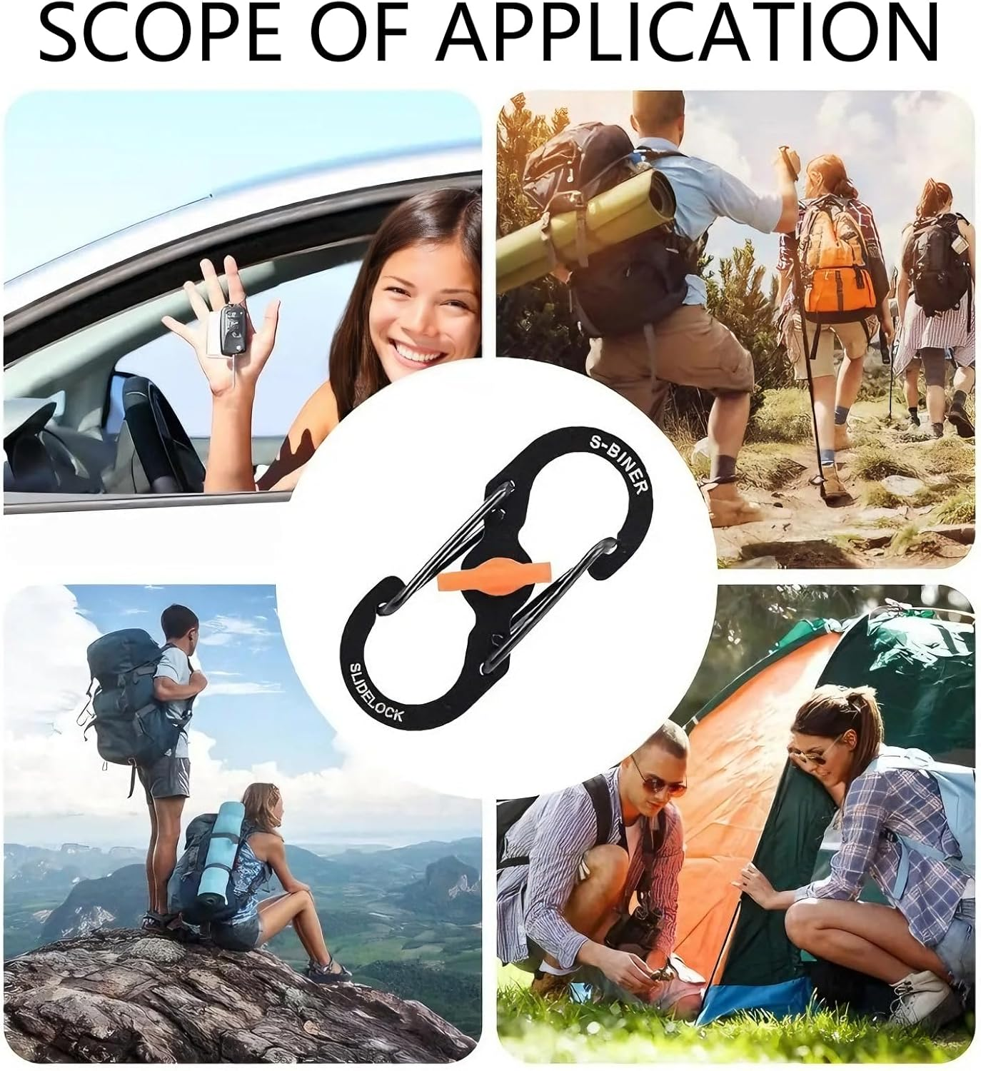 6 Pcs Mini Stainless Steel Carabiner Clip Zipper Clips anti Theft Lock Zipper Durable Lightweight Keychain Multi Purpose Accessories for Travel Backpack Luggage Suitcase Keys and Everyday Carry image number 3