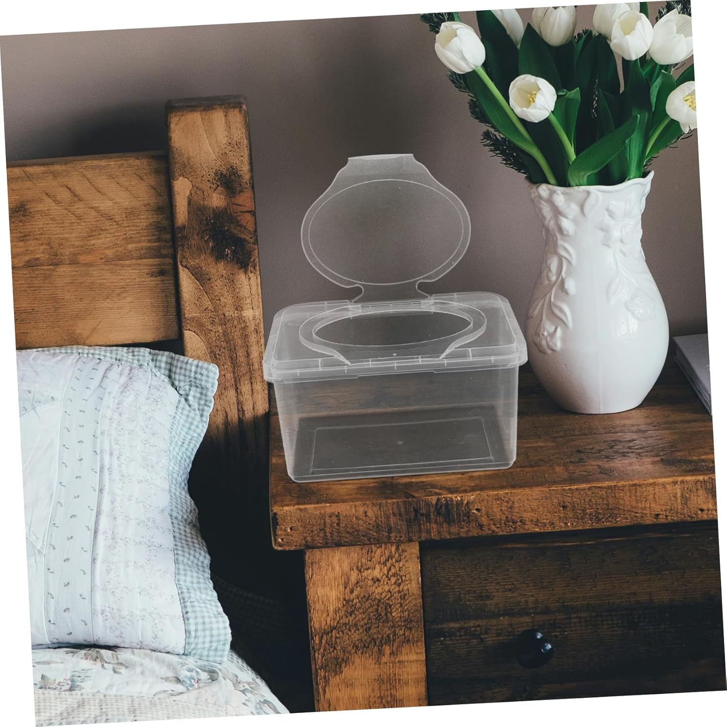 2Pcs Wet Wipes Storage Box Flip-Top Design for Bathroom Car Travel Refillable Holder and Capacity for Home Outdoor Use