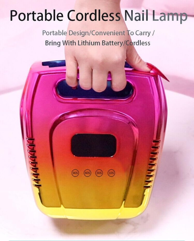 96W Rechargeable UV Nail Lamp, UV Light Nail Lamp for Gel Nails, Professional Nail Dryer with Automatic Sensor/4 Timer Setting,15600Mah image number 4