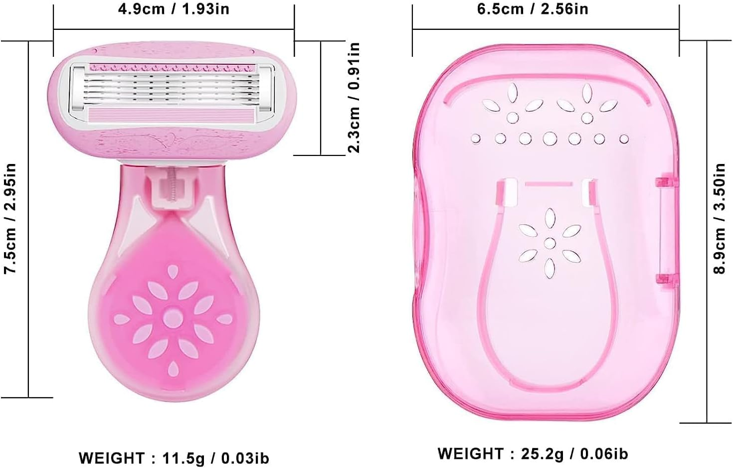 Mini Travel Razor for Women, 5-Blade Sensitive Safety Body Razors, Travel Accessories, Travel Essentials Shave Kit for Legs Hands Arm Smooth Skin, Includes 1 Mini Razor, 3 Razor Blade Refills, 1 Travel Case image number 6