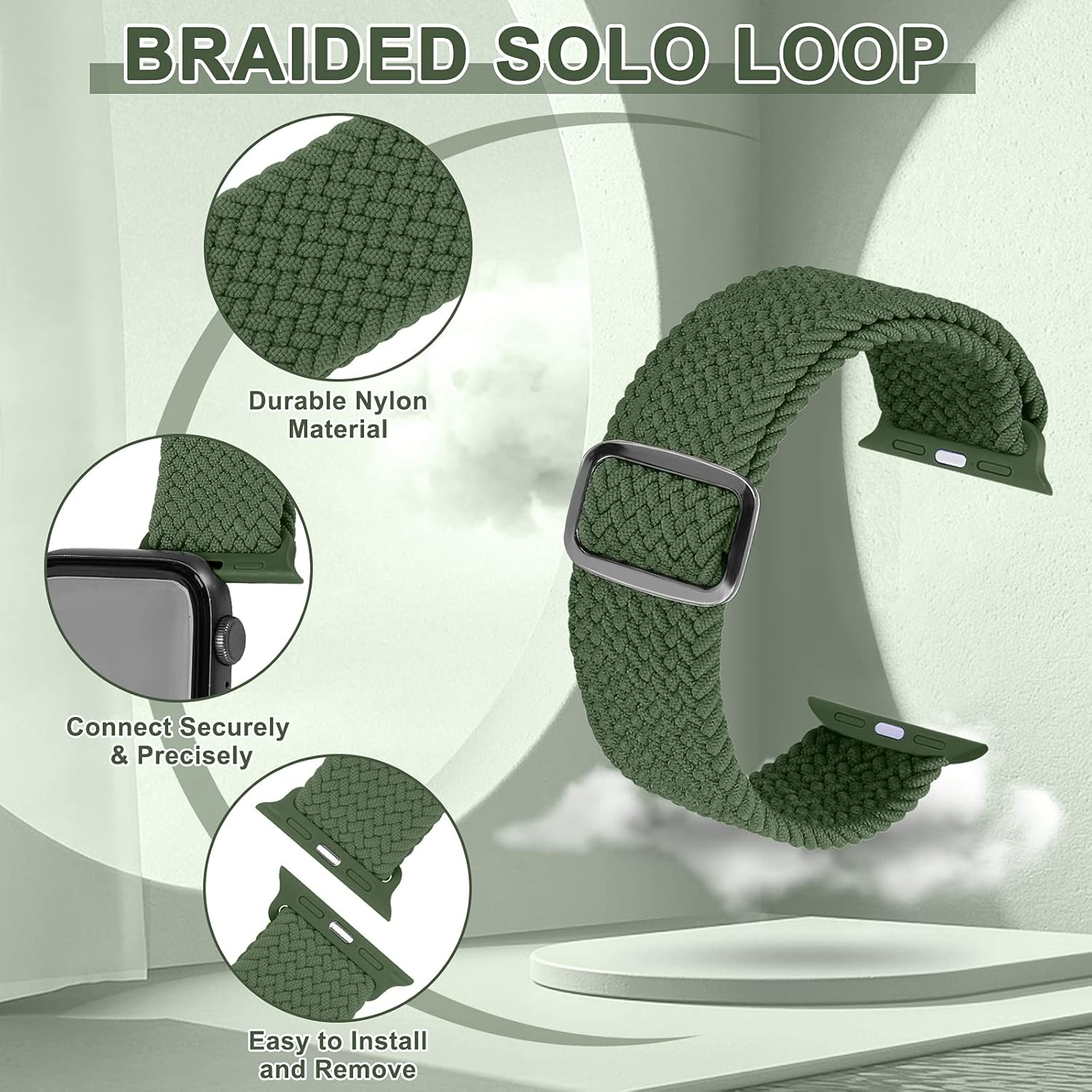 2 Pack Braided Bands Compatible with Apple Watch 38Mm 40Mm 41Mm 42Mm 44Mm 45Mm 46Mm 49Mm for Women Men, Solo Loop Nylon Strap for Iwatch Series 11/10/9/8/7/6/5/4/3/2/1/SE 3/Ultra 3