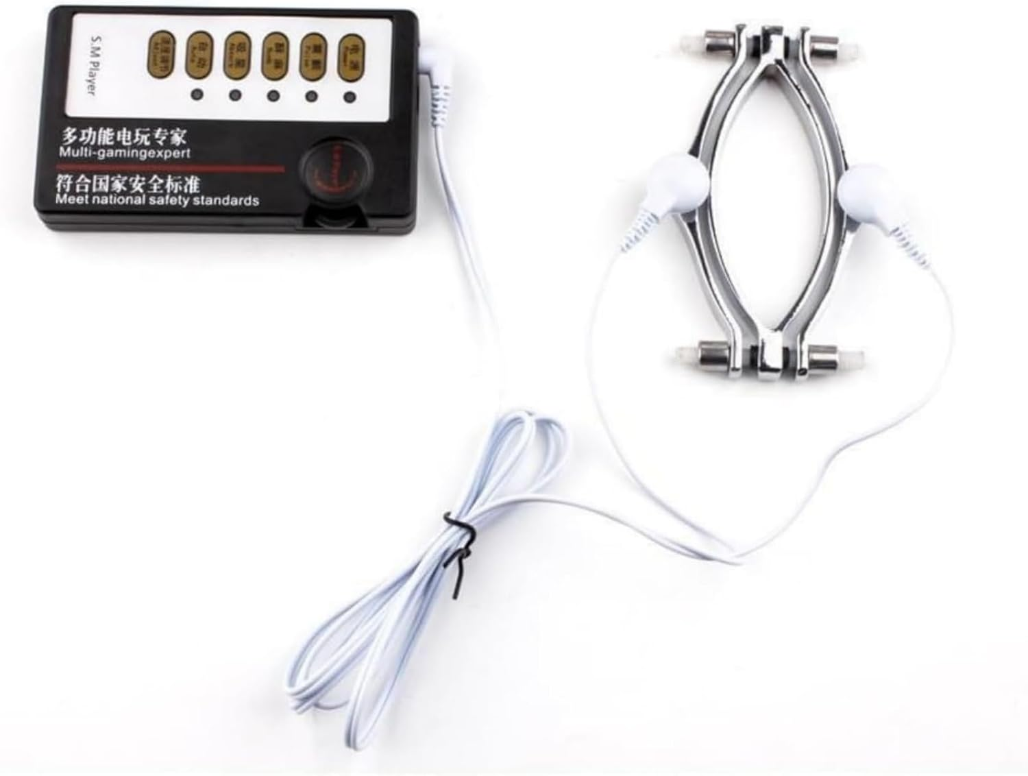 Electric Labia Clip Spreader Clamps Speculum Chastity Device Metal Chastity Dilator Electric Adjustable Clamp Device Women Spreader for Women Adult Sex Toys