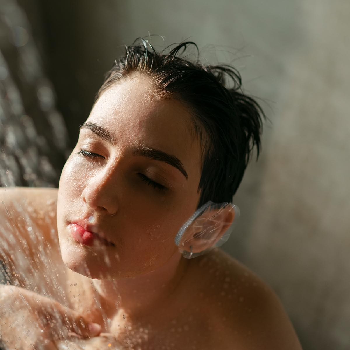 TEAONE Shower Ear Caps, 100 PCS Waterproof Ear Covers for Shower, Bathing, Hair Dye (12Cm/4.72In) image number 2