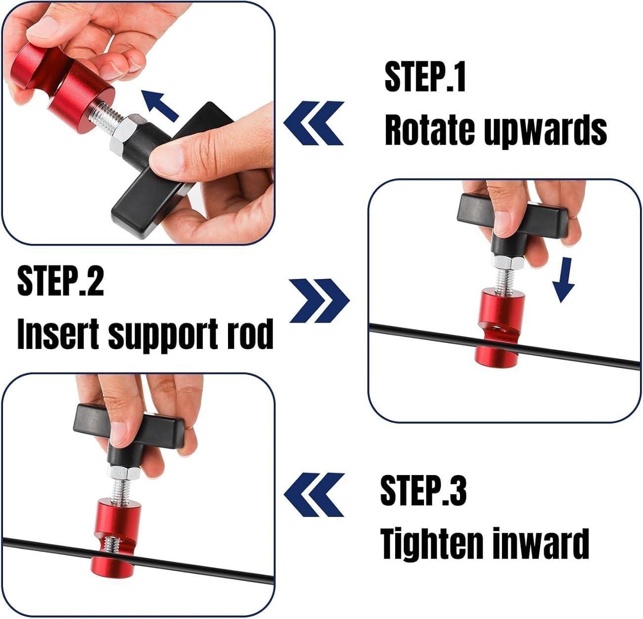 WADY 4 Pack Hood Strut Clamp, Metal Lift Support Clamp for Car Hoods & Tailgates, Multi-Purpose Vehicle Hood Strut Clamps Fits up to 3/8" (10Mm) Diameter, Trunk & Engine Fixing Tool (Multicolor)