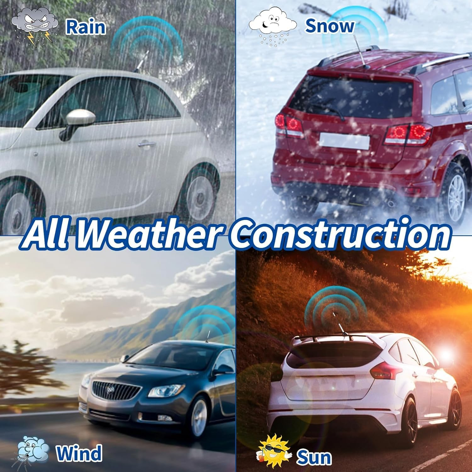 Bingfu Universal Car Roof Mount Antenna 18Cm Car Radio Antenna Replacement with Strong FM/AM Reception Function image number 2