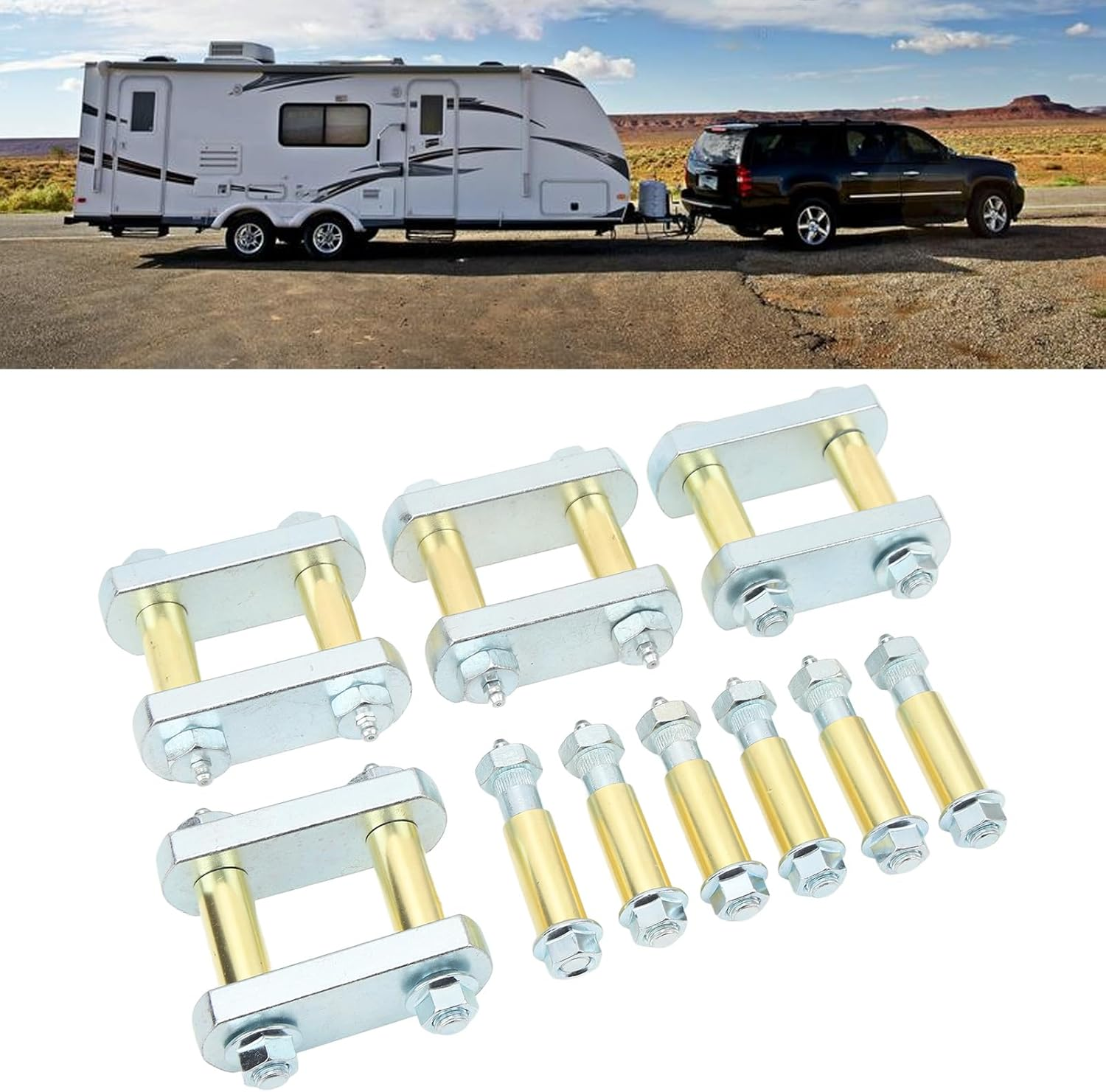 Heavy Duty Shackle Upgrade Kit, Automotive Replacement Shackle Upgrade Kit, Heavy Duty Shackle Upgrade Kit for CRE3000 with 2.25In Shackles image number 4