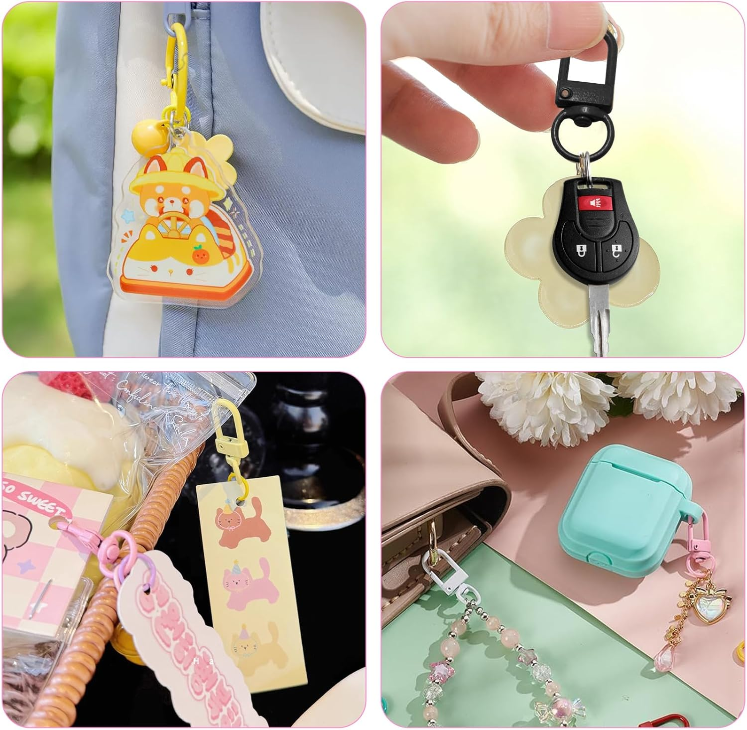 Colorful Lobster Claw Clasps Keychain 30Pcs Metal Swivel Lanyards Trigger Snap Hooks 10 Colors Carabiner Clip Key Rings for DIY Craft Bag Key Chains Connector Jewelry Making Key Chain Making Kit image number 6