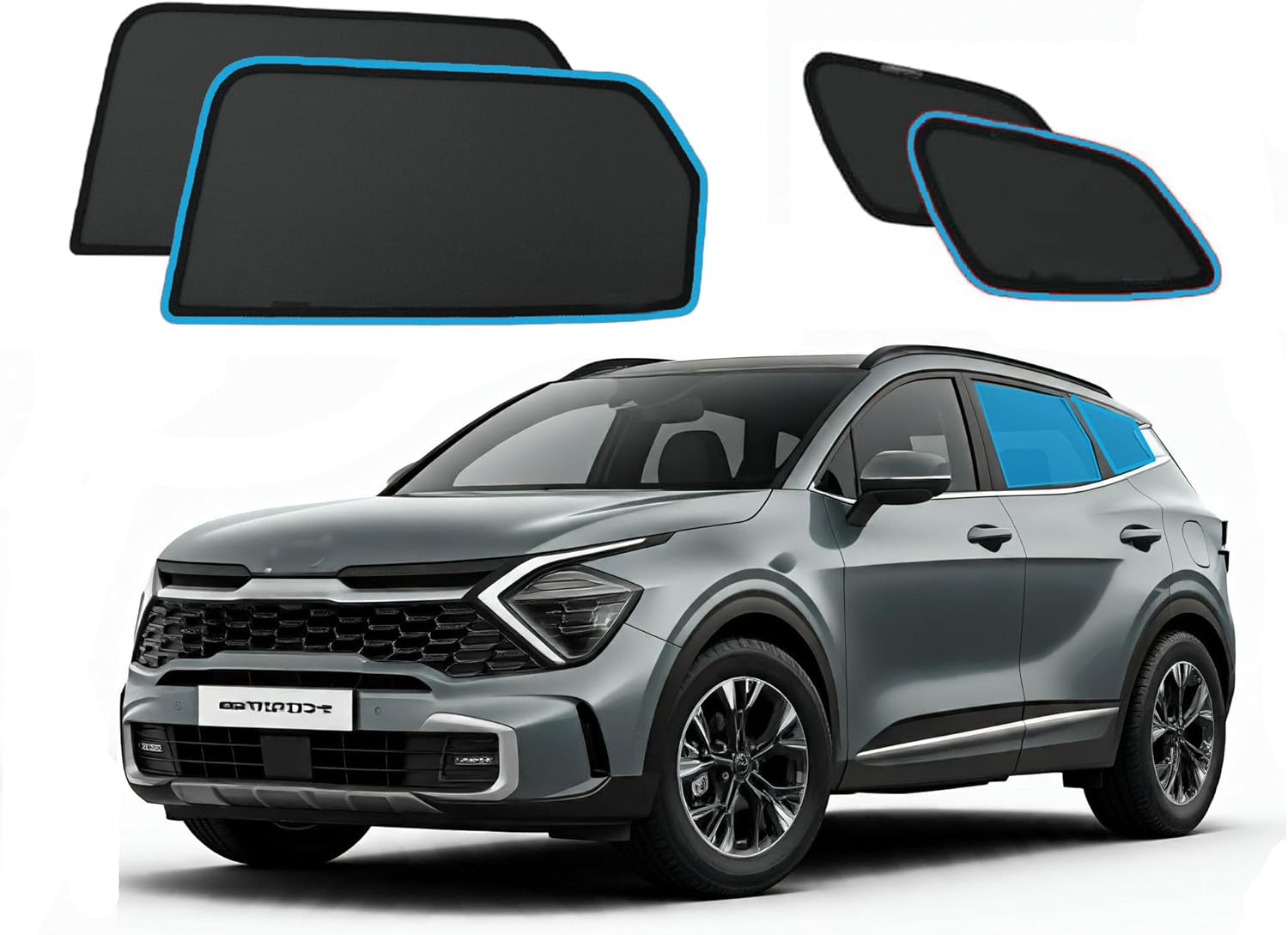 OTTO SHADES Custom Magnetic Mesh Sunshade for Kia Sportage NQ5 21-24, Side Windows Sun Blind for Baby Protection, Uv/Heat Reduction,Privacy Shield (2 Rear + 2 Port Window Shades) image number 3