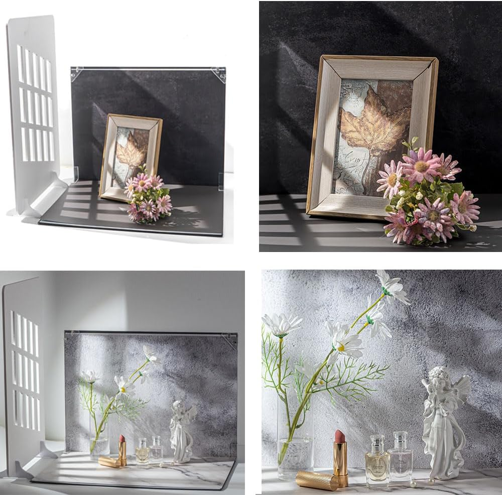 10Pcs 20Patterns Small Product Photography Backdrops Kit Photo Background Food Photography Backdrop Board with Shadow Props and Carrying Bag (16.5X11.7Inch) image number 2