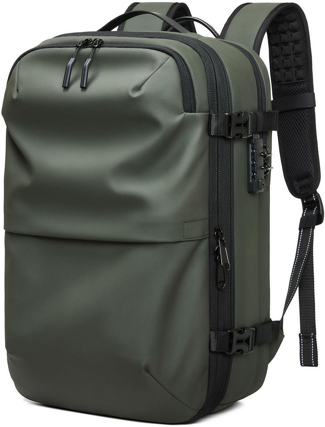 Vacuum Compression Backpack Travel, 60L Expandable Vacuum Backpack Rainproof Vacuum Seal Backpacks, TSA Lock Carry on Luggage Bag, Black - Black image number 3