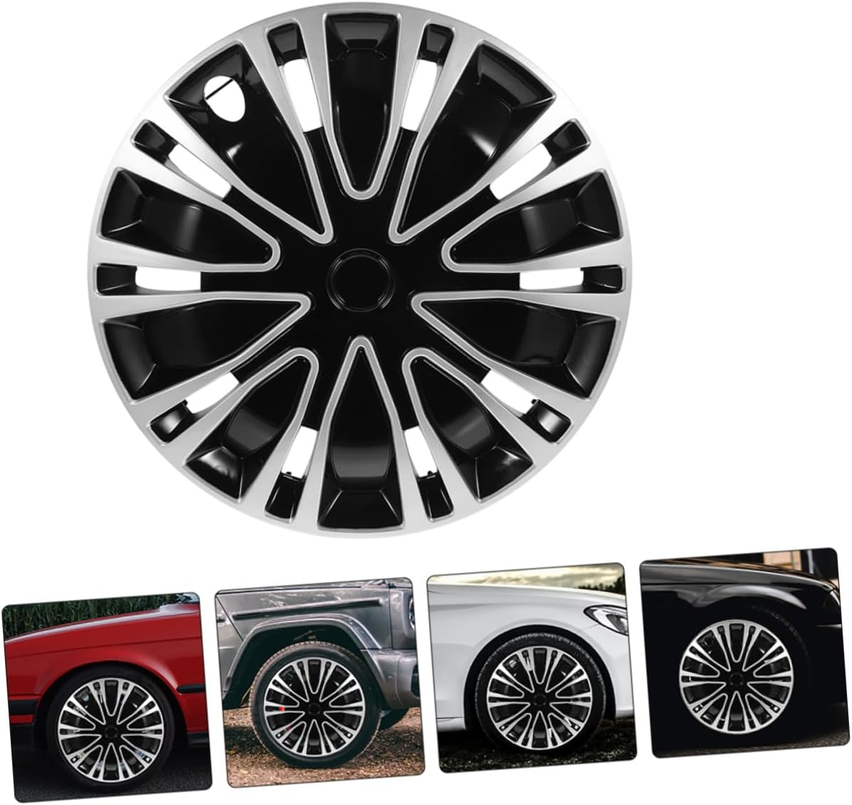 MUCKLILY 2Pcs Hubcap Decoration Wheel Rim Cover Automotive Hubcaps Decorative Car Wheel Cover For