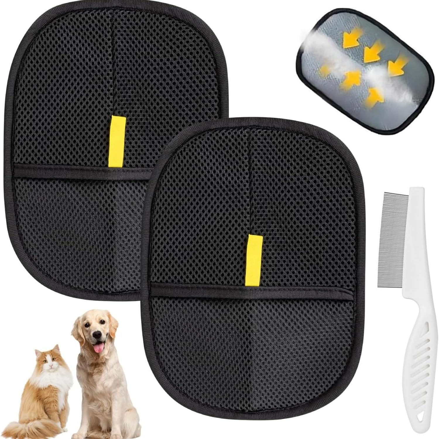 2Pcs Pet Hair Removal Glove for Dogs & Cats, Newly Upgraded Reusable Electrostatic Pet Hair Gloves, Pet Hair Remover Tool for Clothing, Couch, Carpet, Car Seat image number 2