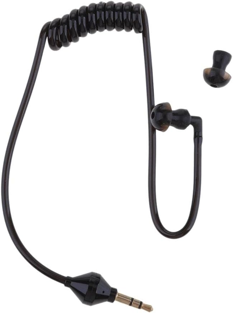 3.5Mm Mono Headset Earphone Stereo Air Tube Mic Earpiece Lightweight Black