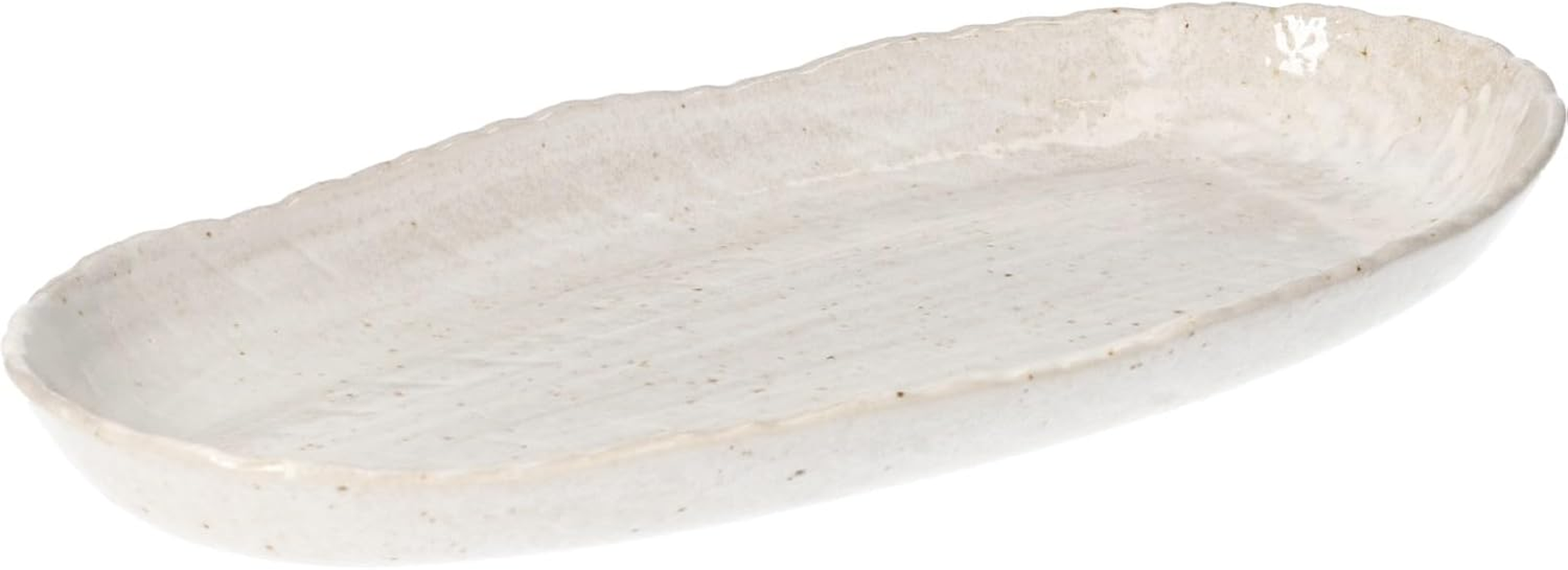 Ichiku Mino Ware 127-0509 Cool Style Long Plate, Pottery Plate, Oval Plate, Fish, Grilled Fish, Width 10.2 X Height 5.1 Inches (26 X 13 Cm), Microwave, Dishwasher Safe, Gray, Made in Japan