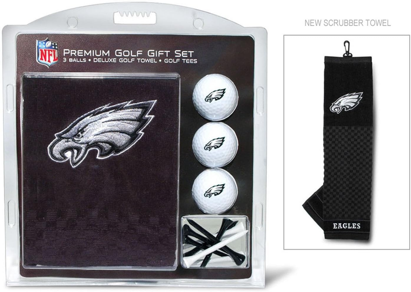 Team Golf Premium NFL Golf Gift Set: Embroidered Deluxe Golf Towel, 3 Golf Balls, and 14 Golf Tees (2-3/4" Regulation) image number 5