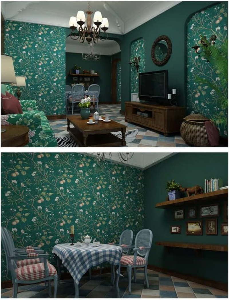 JLHOUSE AU99452 Peel and Stick Flower Tree Wallpaper Self Adhesive Removable Paper Wall Covering Shelf Drawer Liner Vinyl Roll 17.7" X 118" /Roll image number 6