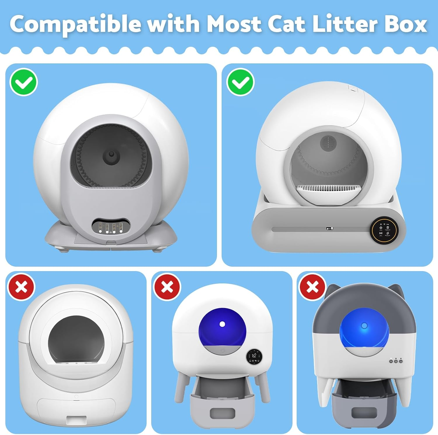 Advwin 150 Count Trash Bags for Automatic Cat Litter Box Self Cleaning, Replacement Extra Large Liners for Robot Box, 10 Rolls Drawstring Waste Bags, 46.5Cm X 45 Cm (10 Rolls/15 Counts) image number 5