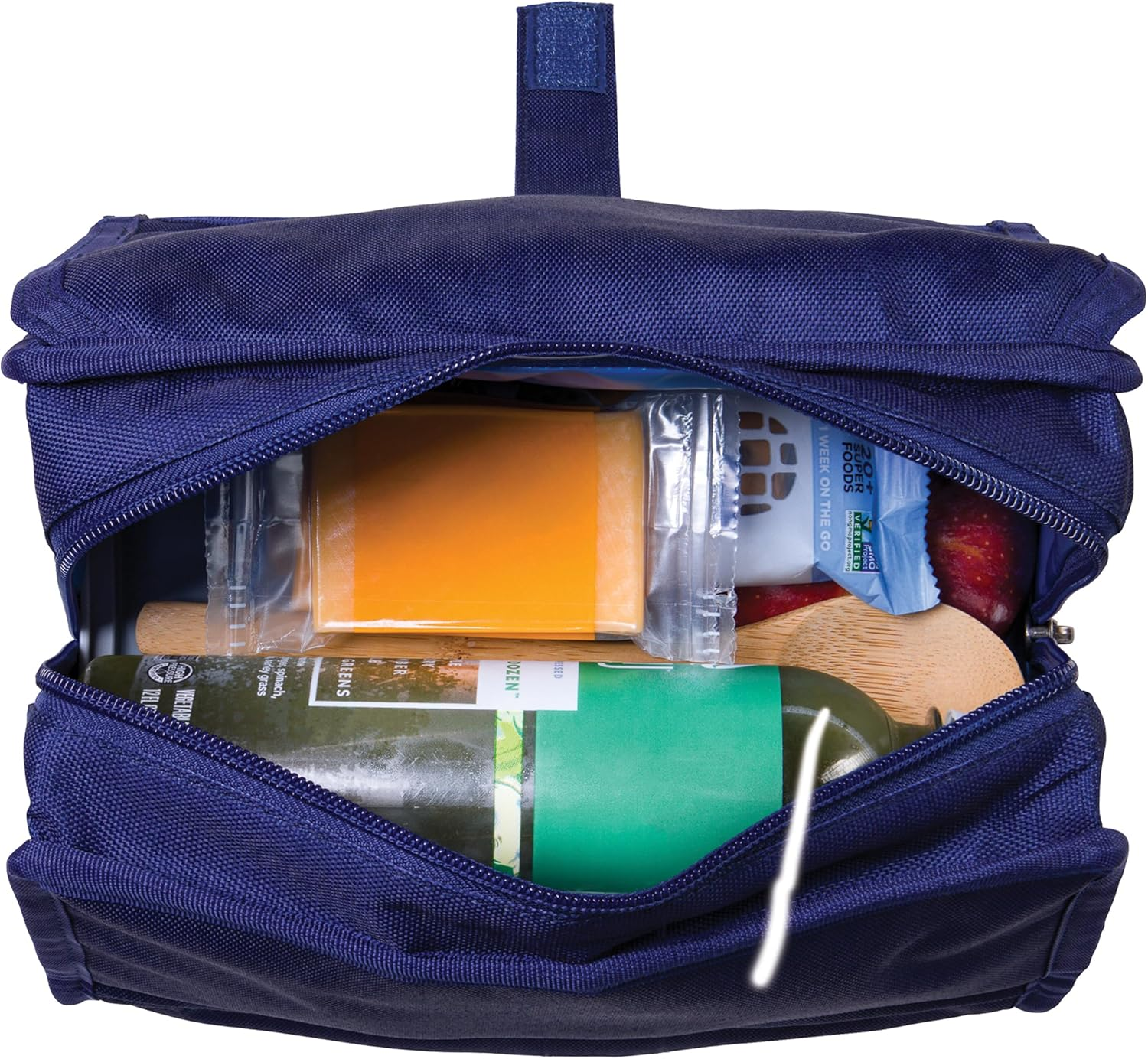 Packit Freezable Lunch Bag - Innovative Lunch Bag W/A Built-In Freezable Gel Liner for Cooling Power, Can Fold for Easy Storage, Easy Clip Handle, Perfect for Packing Meals & Snacks - True Blue image number 6