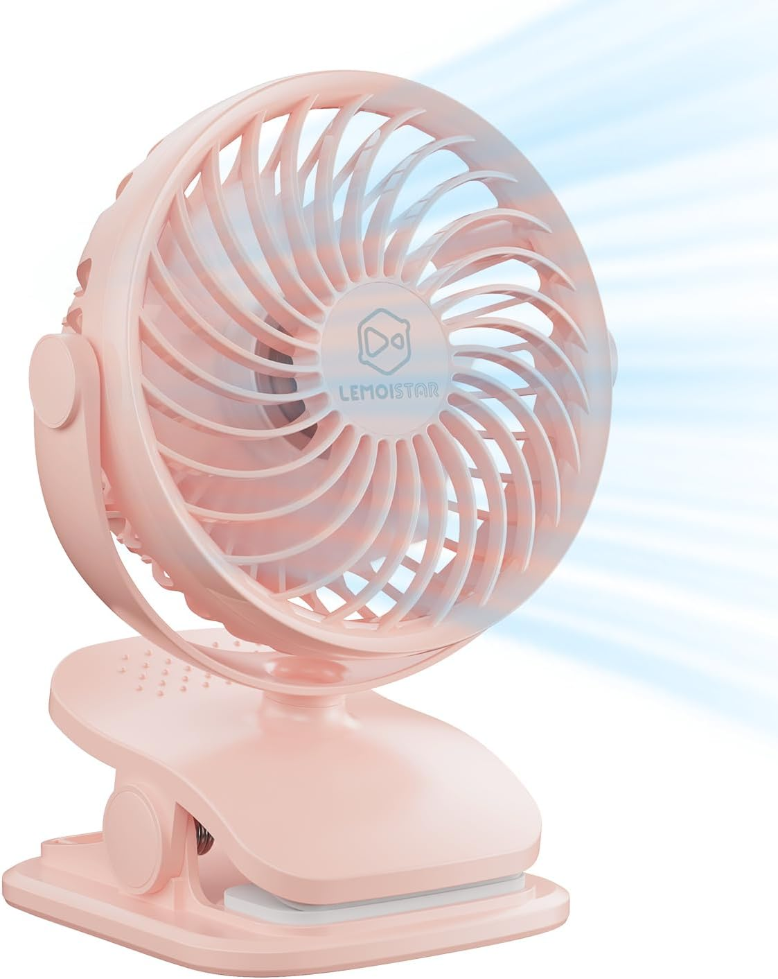Battery Operated Clip on Fan and Desk Fan 2 in 1, Rechargeable Battery Fan Portable Baby Stroller Fan, USB or Battery Powered, Small Personal Fan for Camping, Tent, Car, Dorm (White)