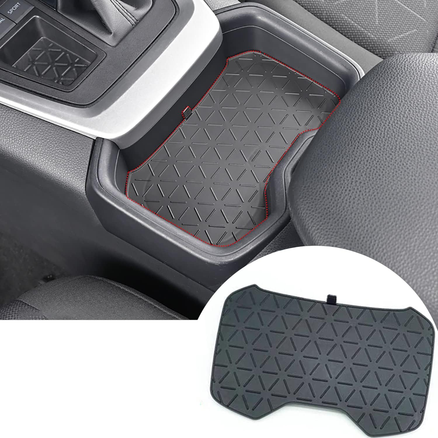 CUCHIYUN for 2023 RAV4 Passenger Storage Organizer Mat Glove Box Storage Organizer Tray Compatible with Toyota RAV4 2023 2022 2021 2020 2019 Accessories