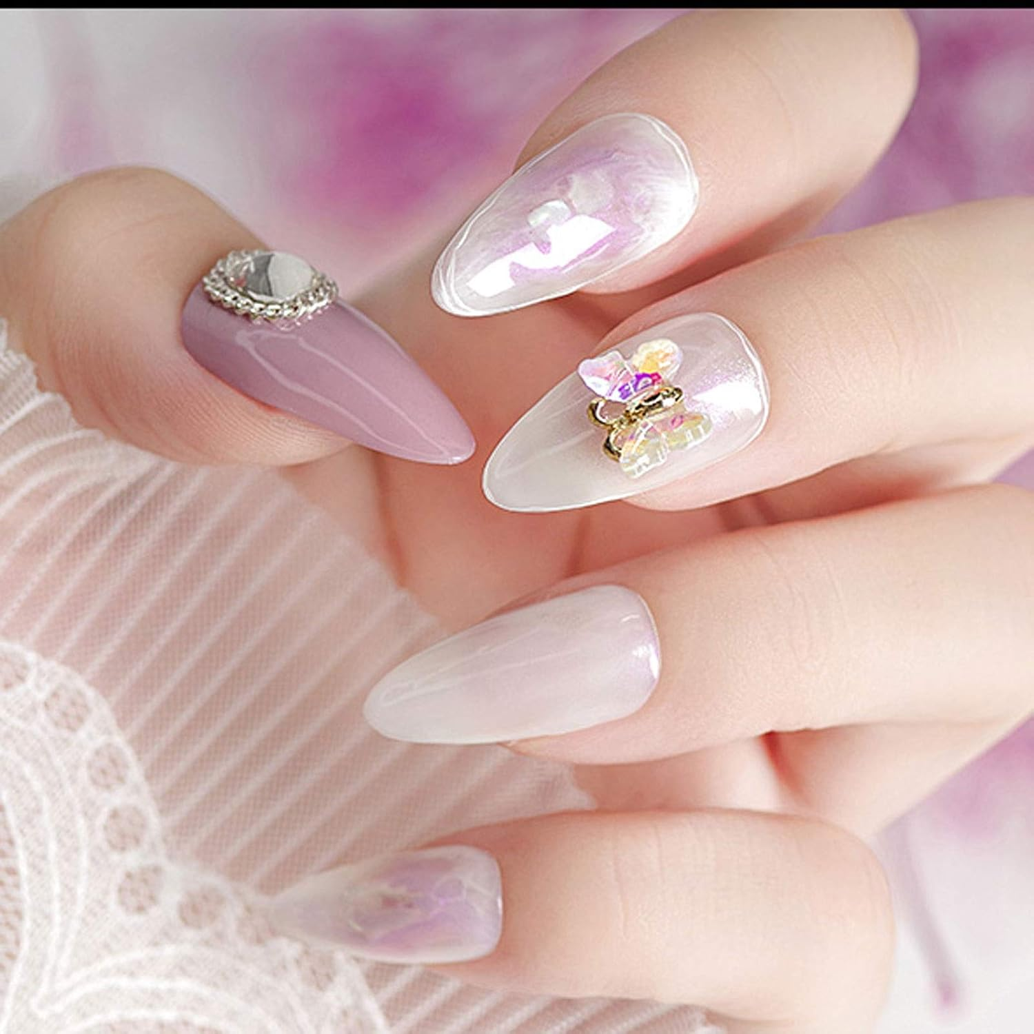 2021 Latest Nail Art Sheets-Free Engraving Ultra-Thin No Marks Matte Half Paste Fully Paste Nail Extension Boxed Square (504 Pieces) Suitable for Nail Salon or DIY Nail Art image number 2