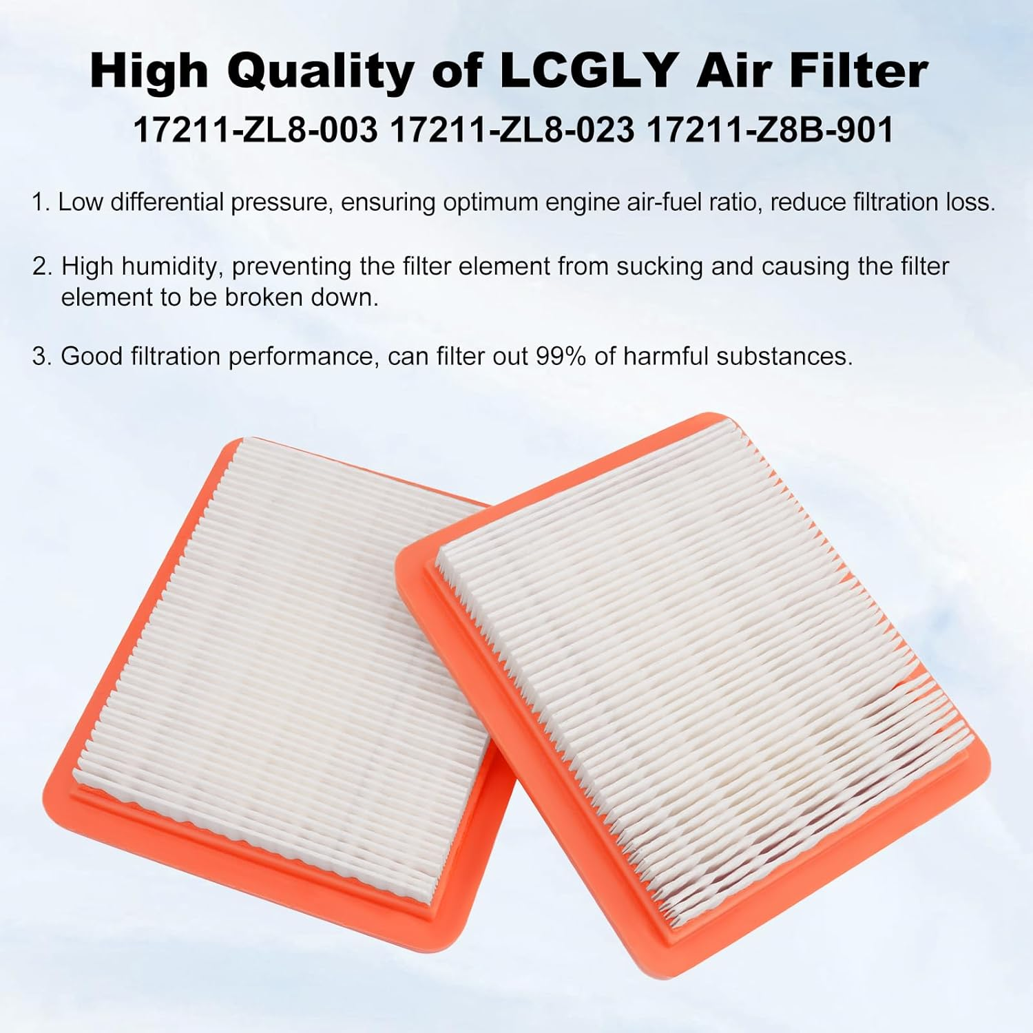 5 PCS 17211-ZL8-003 17211-ZL8-023 17211-Z8B-901 17211-ZE8-000 Air Filter Compatible with Honda Engines GC135 GC160 GC190 GCV135 GCV160, Lawn Mower Engines HRR2169PKA HRR216K9PKAA HRR216K9VKAA image number 4