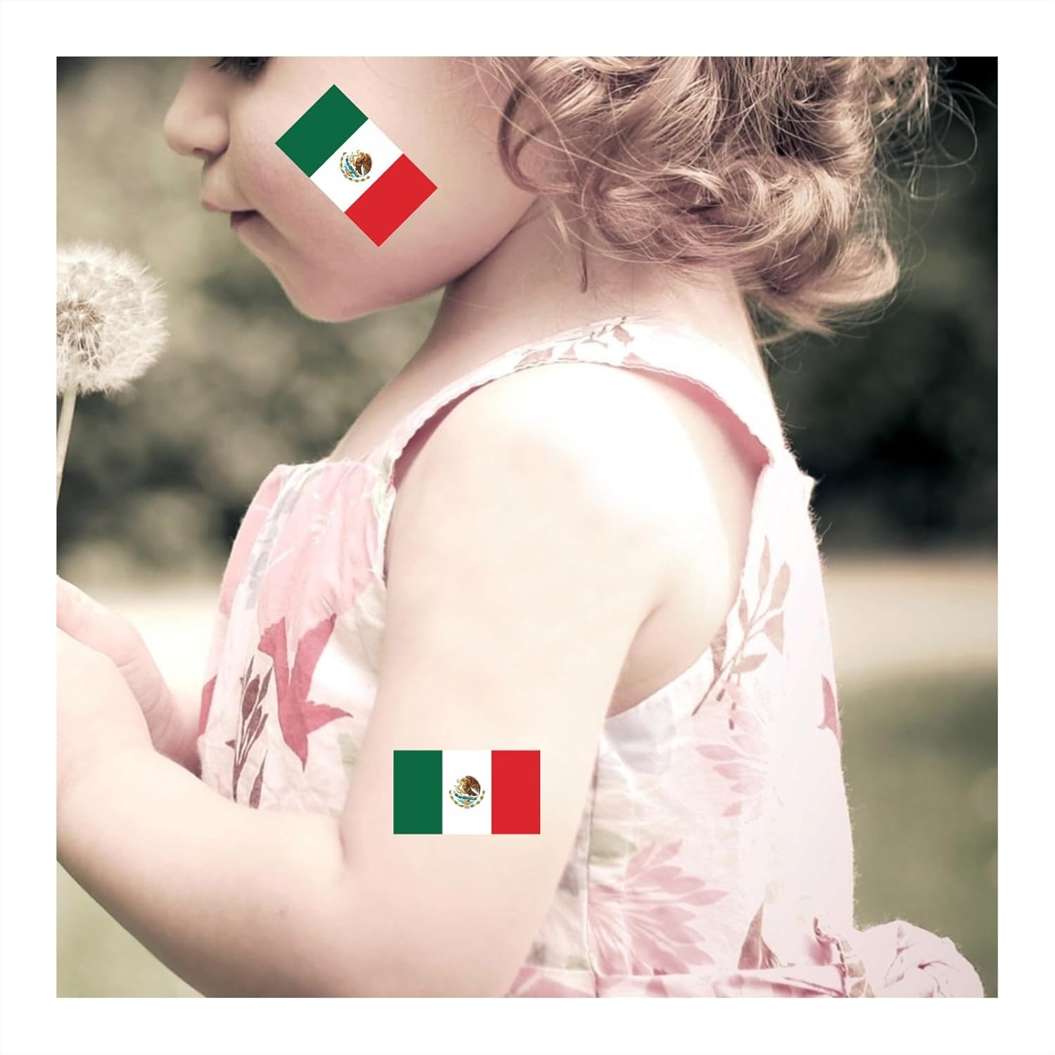 Womaha 30 Temporary Mexico Flag Tattoos Fans Face Tattoo Stickers for Adults Kids Group Activity Props image number 4