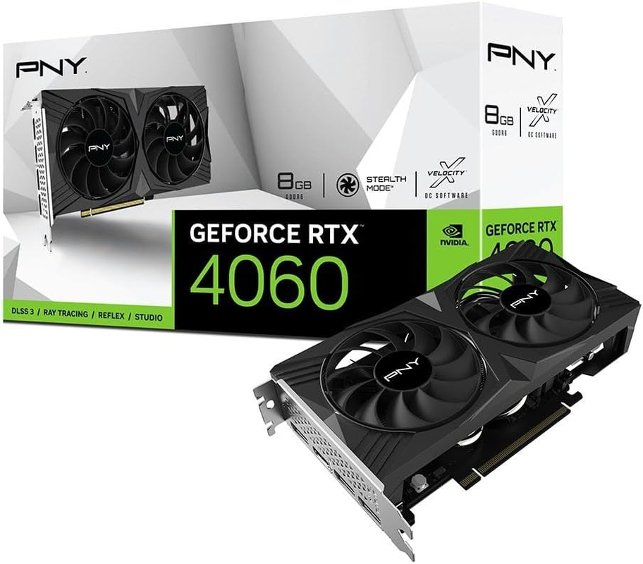 PNY Nvidia Geforce RTX 4060 8GB Verto Dual Fan DLSS 3 Graphics Cards image number 5