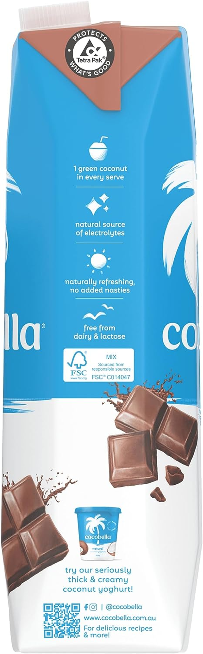 Cocobella Coconut Water Chocolate 6 X 1L image number 2