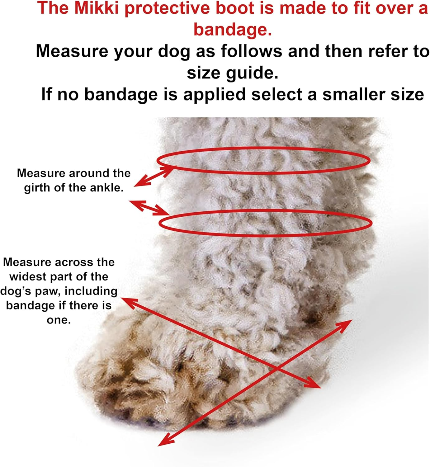 Mikki Dog, Puppy Hygiene Protective Dog Boot - Helps Keep Injured Paws Dry and Clean - Size 1 image number 5