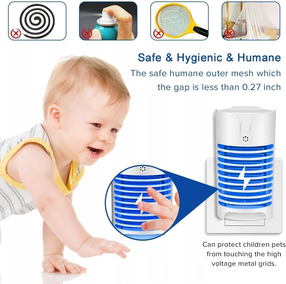 Necomi Mosquito Killer, Electronic Bug Zapper Plug in with UV LED Light, Powerful Electric Mosquito Fly Zapper, Insect Trap Lamp for Indoor (2 Pack) image number 4