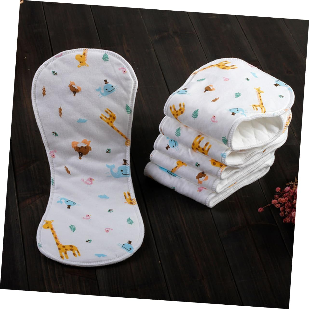 5Pcs Breathable Washable Diaper Cotton Boy Girl Nappies Leakproof Gentle Wash Newborn Nappies Material image number 6