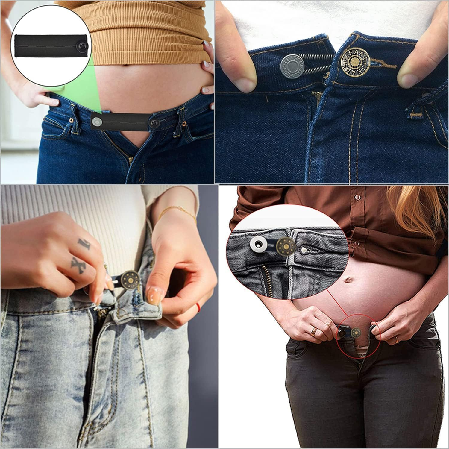 20 PCS Button Extenders for Jeans, Pants Button Extender, Waist Extenders for Pants for Women Men, No Sewing Instant Waistband Extension 1-1.8 Inches image number 1