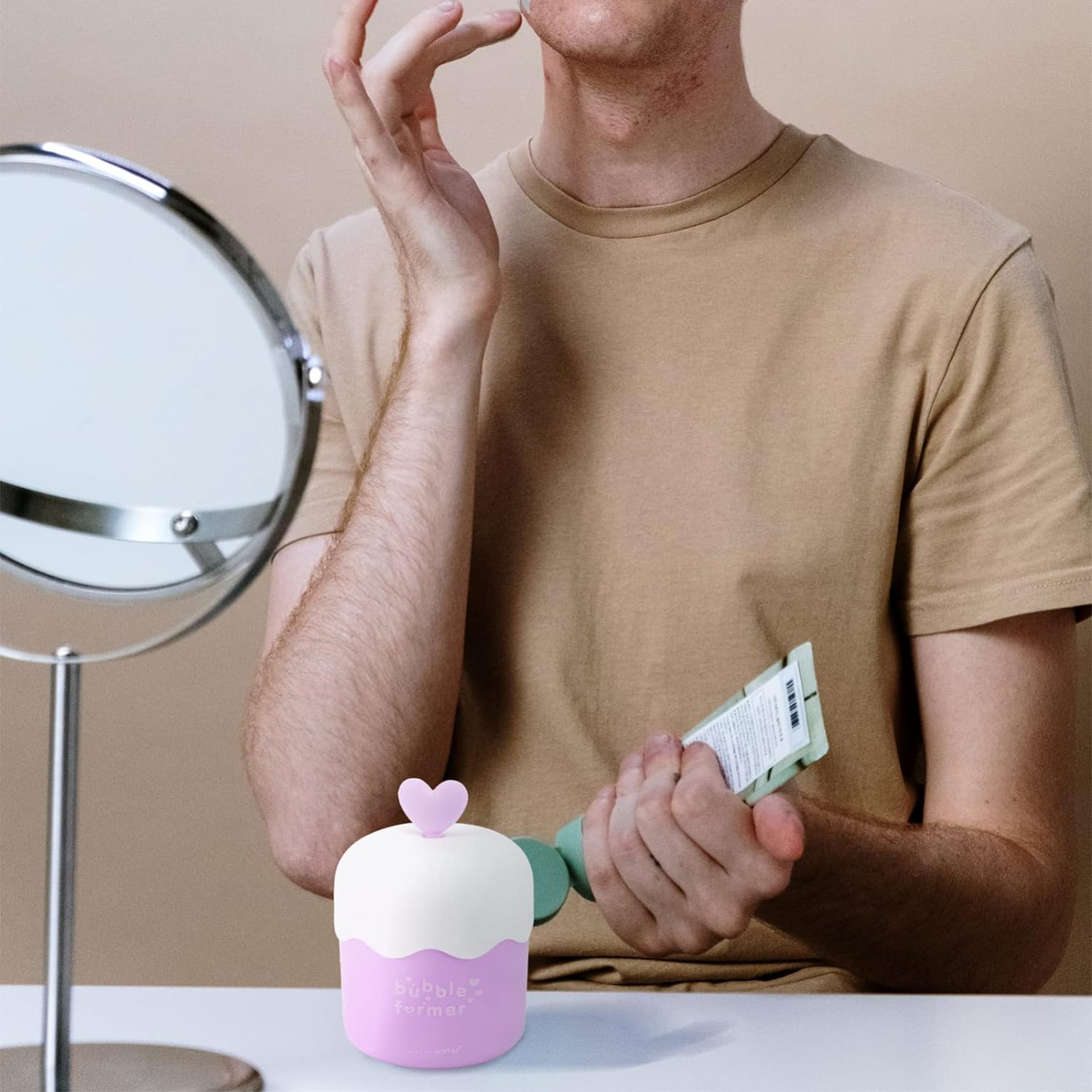 DOITOOL Face Wash Foam Maker Facial Cleanser Foam Cup Whip Bubble Maker Foam Whip Maker Facial Skin Cleansing Care for Home Travel Purple image number 6