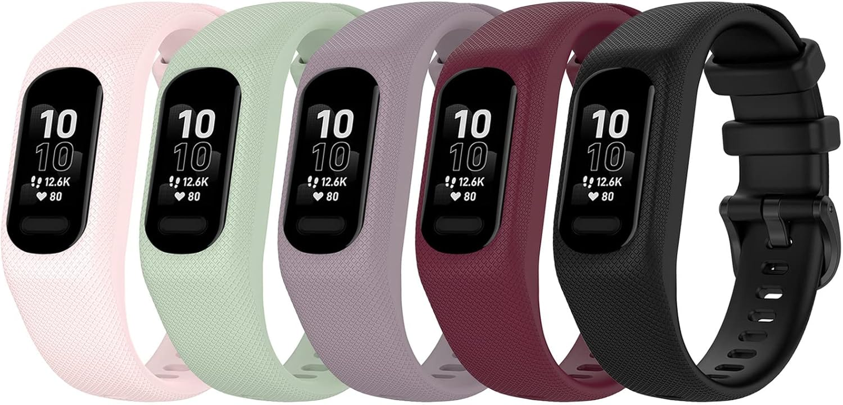 5 Pack Bands Compatible for Garmin Vivosmart 5 Watch Band, Replacement Sport Colourful Strap for Garminsmart 5 Vivosmart5 Wristband Women Men