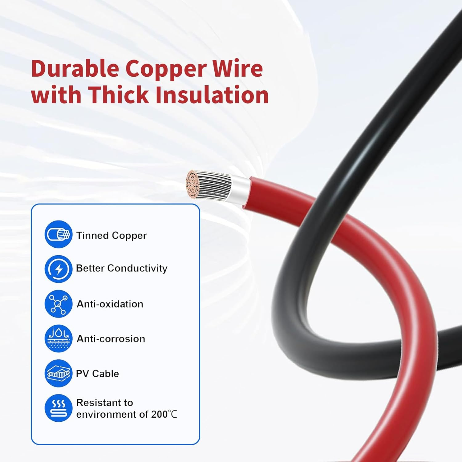 MAEZOE 2Pcs 50A Anderson Plug to Ring Terminal Cable with Fuse Box, Heavy Duty Battery Quick Connect for RV Solar Power and Caravans image number 1