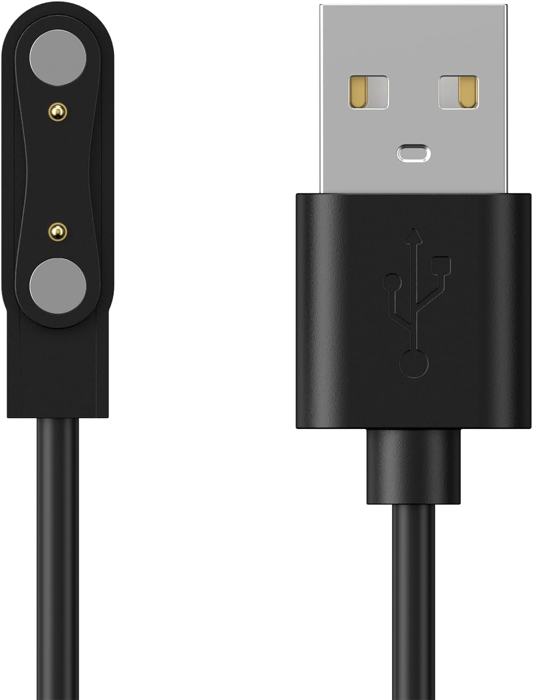 Smart Watch Universal Charger 2 Pin Magnetic, Smartwatch Accessories 2 Pin Magnetic Suction Charger for Smart Watch/Fitness Tracker, Cable Contact Pin Spacing Compatible 7.62Mm