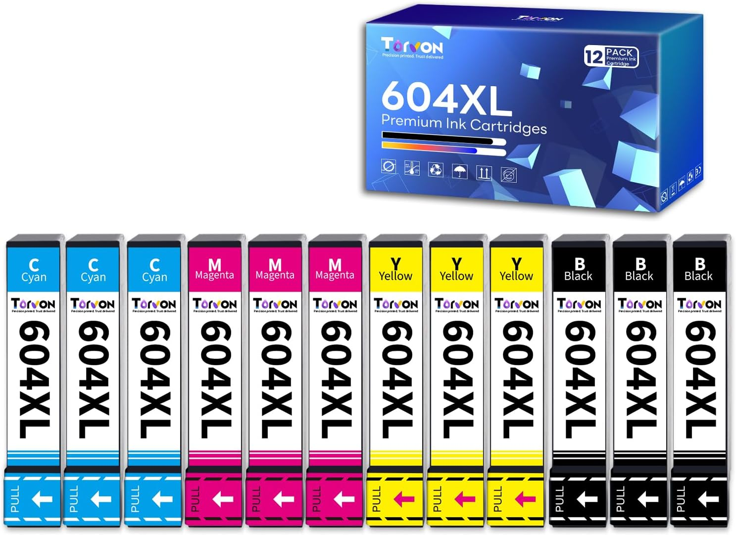 Torvon 212XL Ink Cartridge for Epson 212 212XL 212 XL Ink Cartridges Combo Pack 4 Compatible with Epson XP-2100 XP2100 XP-3100 XP-3105 XP-4100 XP4100 WF-2810 WF-2830 WF-2850 Printer(B/C/M/Y)