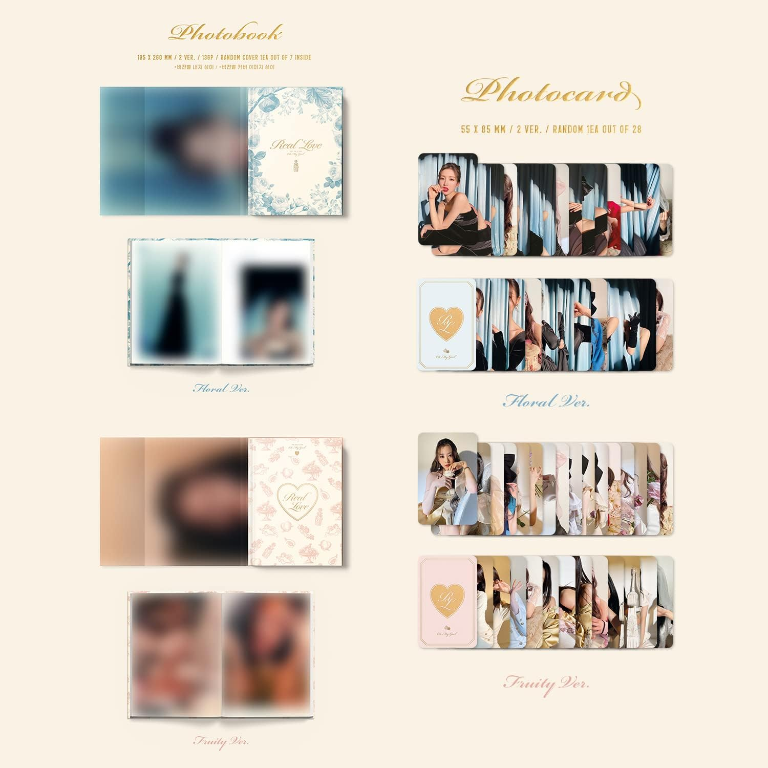 OH MY GIRL - the 2Nd Full Album [Real Love] (Fruity Ver.) Photobook + Photocard + Selfie Photocard + Message Card + Film Bookmark + Sticker + CD-R