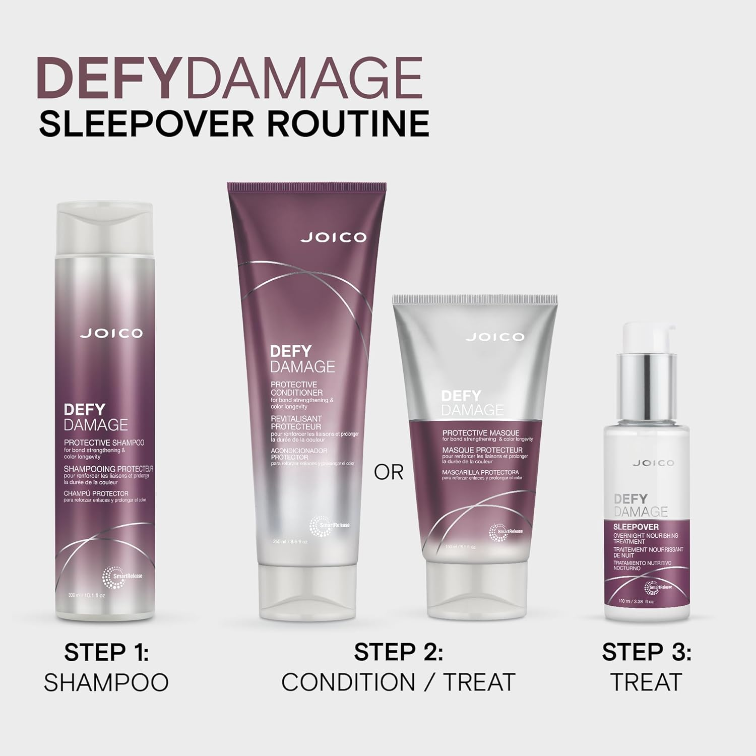 Joico Defy Damage Sleepover Overnight Nourishing Treatment | Strengthen Bond | Reduce Breakage | No Rinse