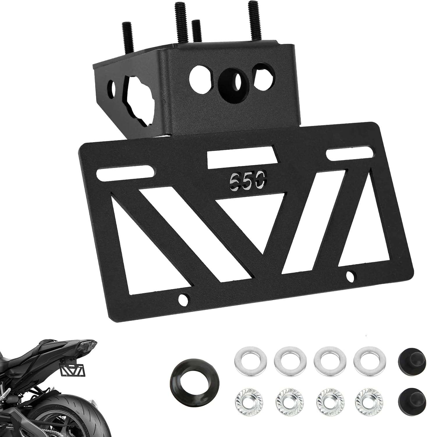 INKUDRI 2025 Ninja 650 Fender Eliminator Z650 Fender Eliminator 2024 Ninja 650 Tail Tidy Ninja 650 License Plate Bracket Holder Z650 EX650 ABS 2017 2018 2019 2020 2021 2022 2023 2024 2025 image number 4